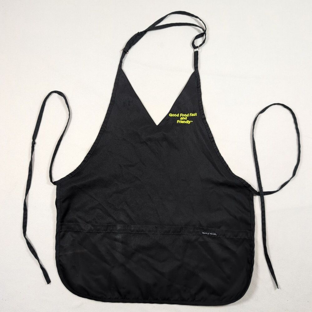 Waffle House Server Apron Black Restaurant Uniform Good Food Fast Friendly